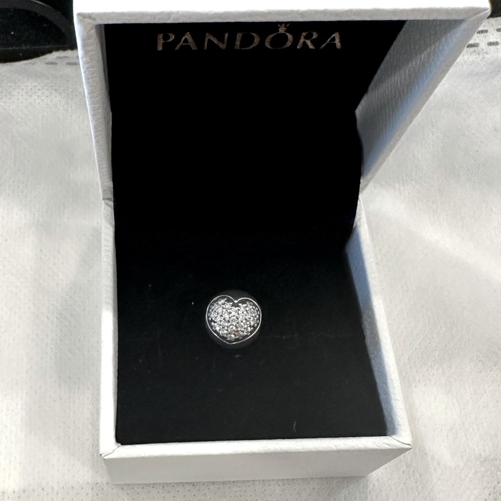 Beautiful Pandora Charm with CZ Heart